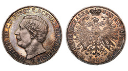 Германия. Шварцбург-Зондерхаузен. Гюнтер Фридрих Карл II. 1 талер 1859 года.