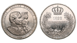 Германия. Саксония. Иоганн и Амалия. 2 талера 1872 года.