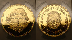 Сьерра-Леоне. 1 голде 1966 года. Proof. В слабе PCGS PR69DCAM.