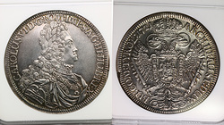 Австрия. Карл VI. Талер 1721 года. В слабе NGC UNC DETAILS.
