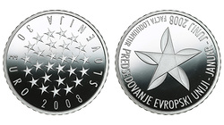 Словения. 30 евро 2008 года. Proof.